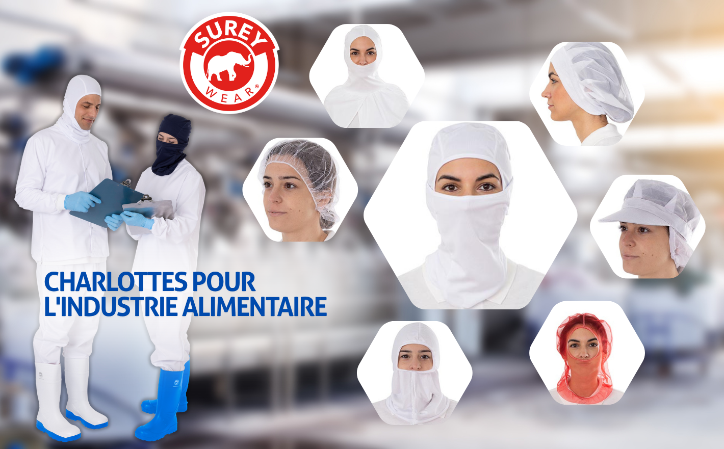 Surey Wear: Casquettes pour travailler avec des aliments dans l'industrie alimentaire