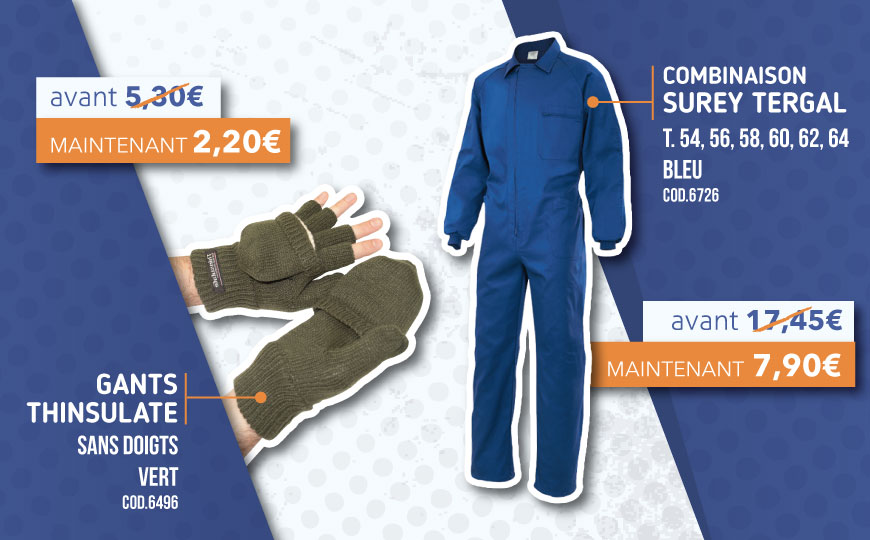Promotion combinaison Surey Tergal et gants Thinsulate