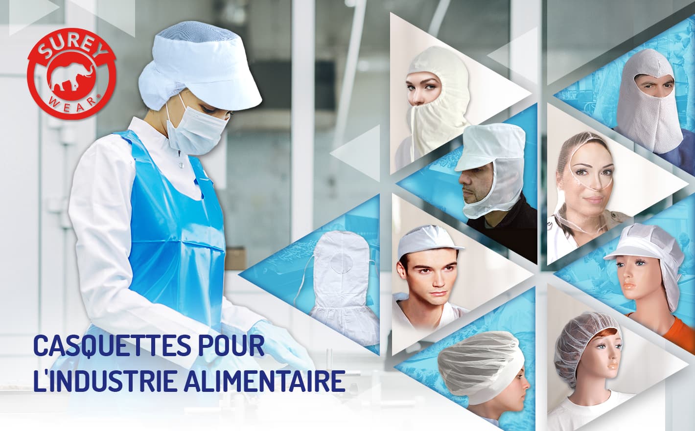 Surey Wear: Casquettes pour travailler avec des aliments dans l'industrie alimentaire