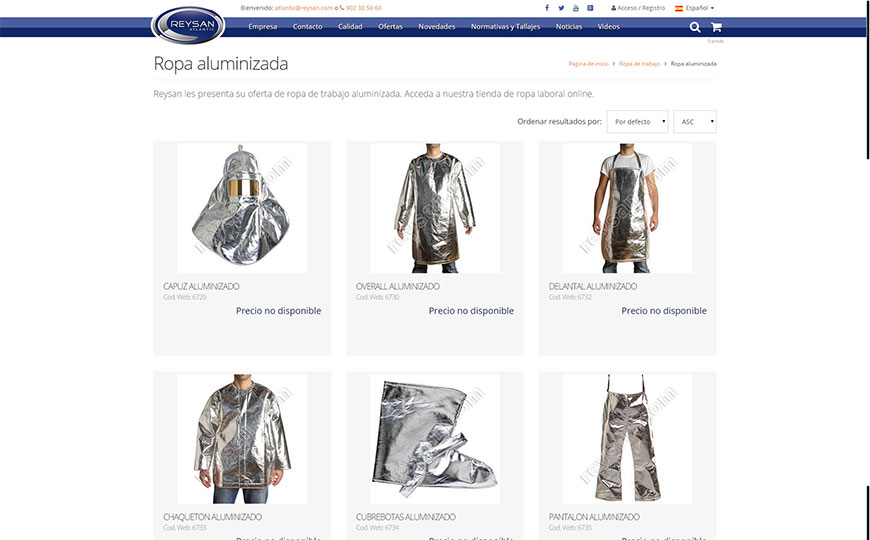 Nouvelle section vêtements aluminisé