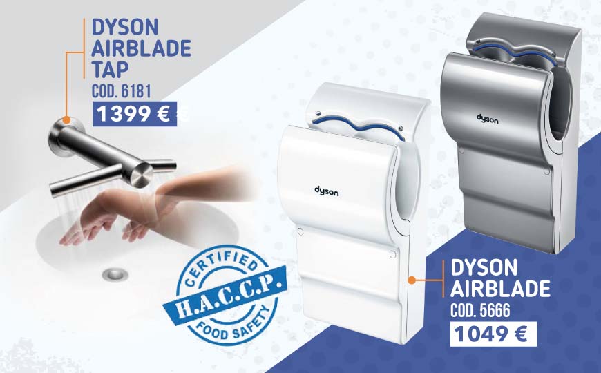 Sèche-mains Dyson Airblade et  Airblade Tap certifiés par les normes HACCP