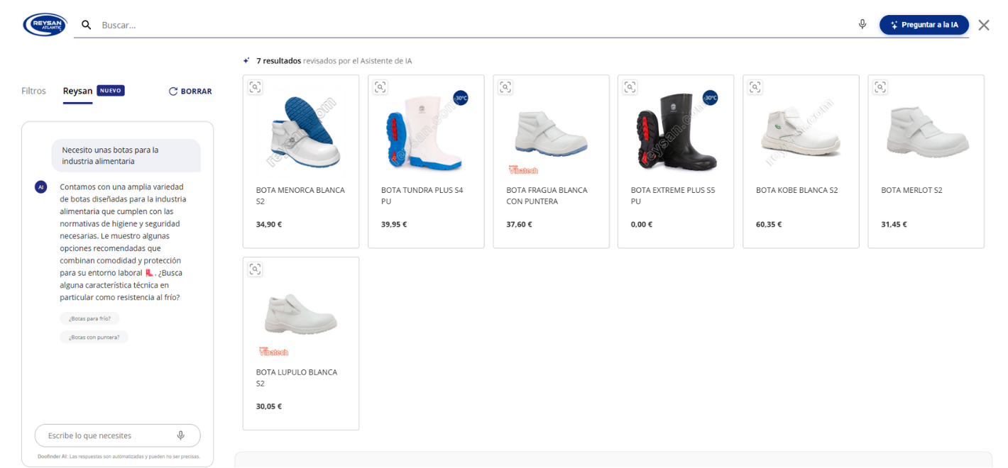 Notre assistant IA vous aide à trouver des EPI, des chaussures de sécurité, des vêtements de travail et des vêtements jetables en quelques secondes.