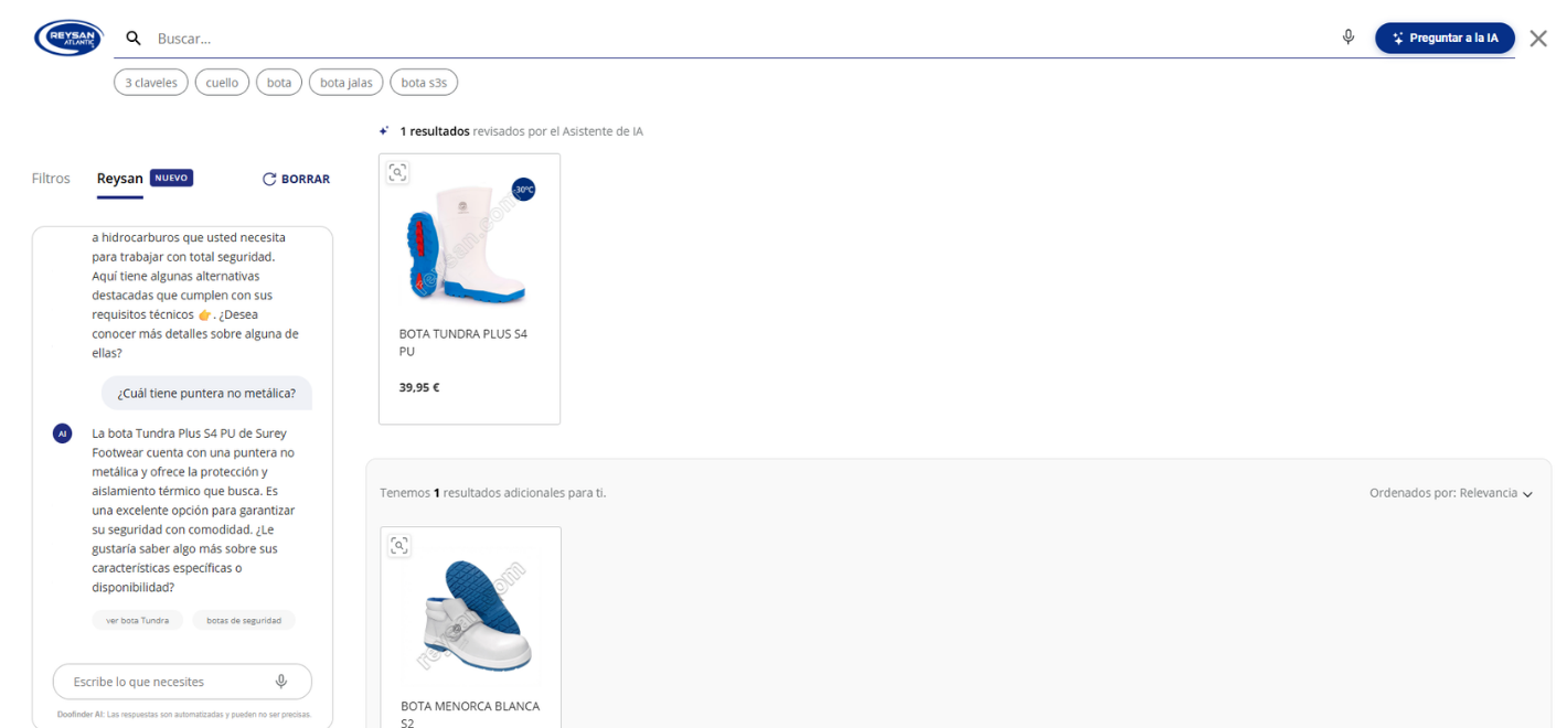 Notre assistant IA vous aide à trouver des EPI, des chaussures de sécurité, des vêtements de travail et des vêtements jetables en quelques secondes.
