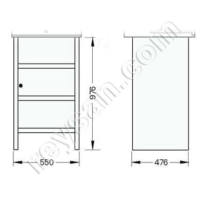 MEUBLE ORDINATEUR ETAGER+PORTE