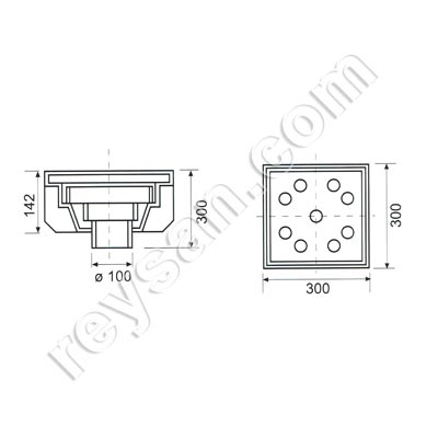 BOUCHE EVAC 300x300x300 mm 1376SF