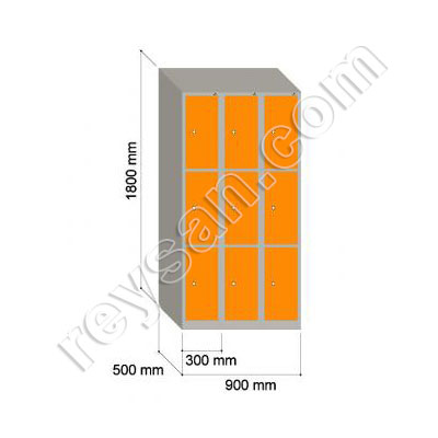 VESTIAIRE 3 PORTES ACIER PEINT