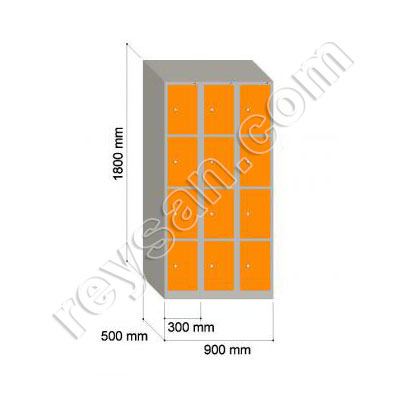 VESTIAIRE 4 PORTES ACIER PEINT
