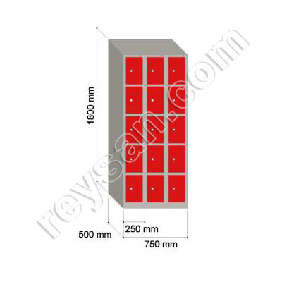 VESTIAIRE 5 PORTES ACIER PEINT