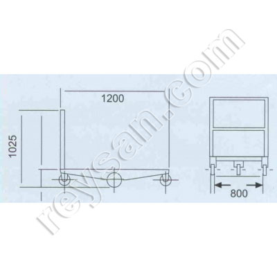 CHARIOT ACIER1200X800X1025INOX