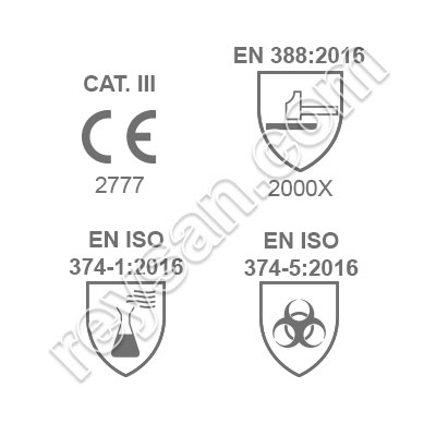 GANT PVC BLANC 60CM.