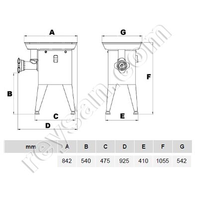 HACHOIR VIANDE PC114L TRIPHASE