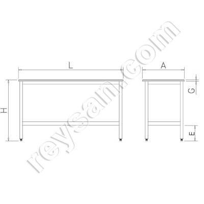 TABLE POLYETHYLENE ROUGE