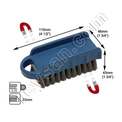 BROSSE À ONGLES MÉTALLIQUE DÉTECTABLE AUX RAYONS X 