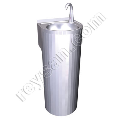 LAVE MAINS INOX SUR PIED À COLONNE 