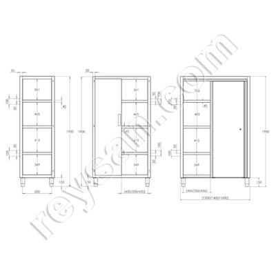 ARMOIRE DE SOL PROFESSIONNELLE EN ACIER INOXYDABLE