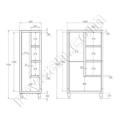 ARMOIRE POLYVALENTE EN ACIER INOXYDABLE AVEC PORTE BATTANTE