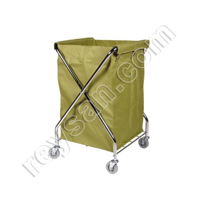 CHARIOT DE BLANCHISSERIE EN ACIER INOXYDABLE KAKI