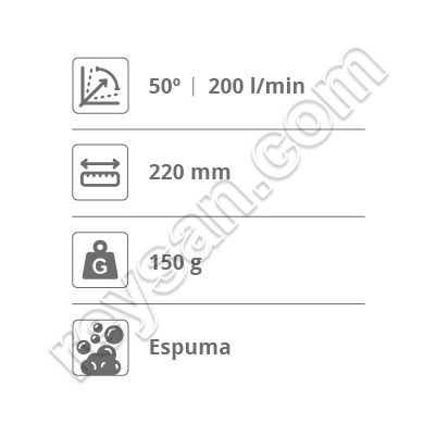 LANCE EN MOUSSE 220 MM 50°/200L
